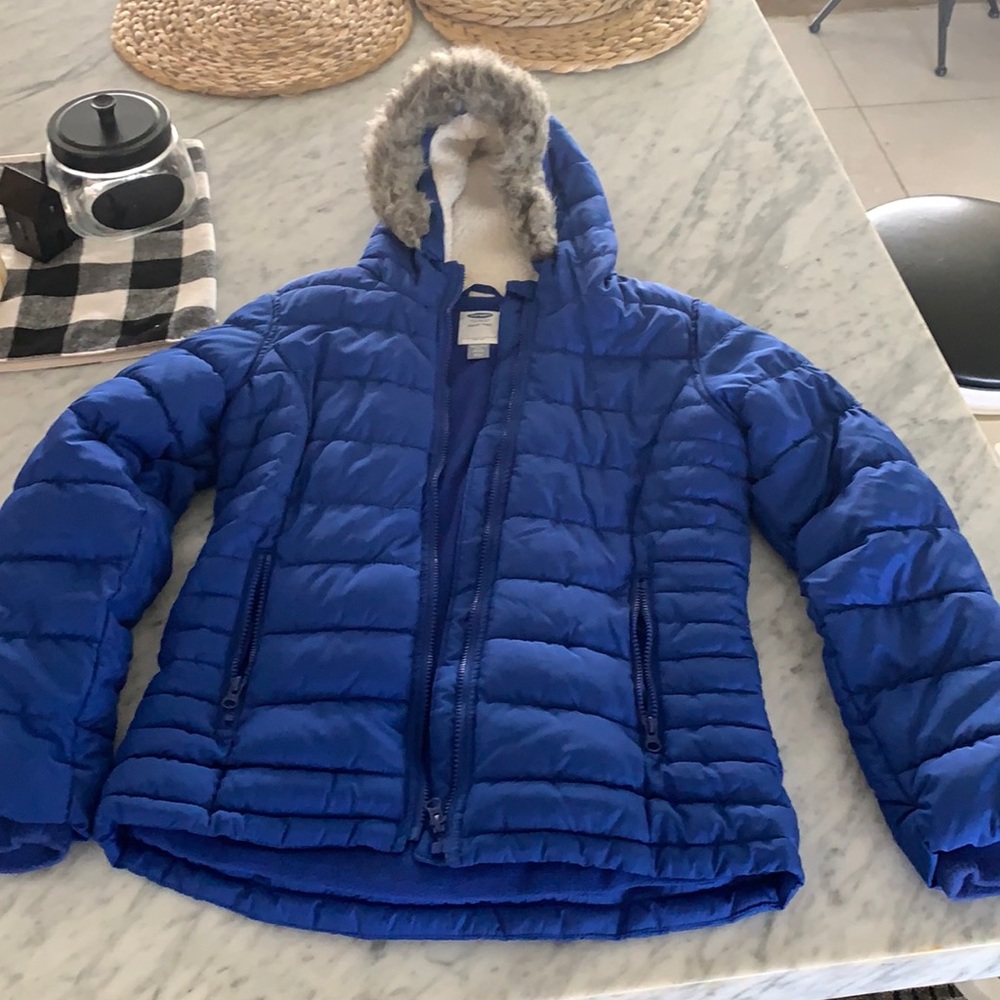 Old Navy Puffer Jacket Blue Kids 16 XXL